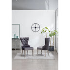 Fauteuil Montura en velours capitonné de Roundhill Furniture (lot de 2)