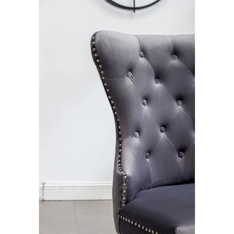 Fauteuil Montura en velours capitonné de Roundhill Furniture (lot de 2)