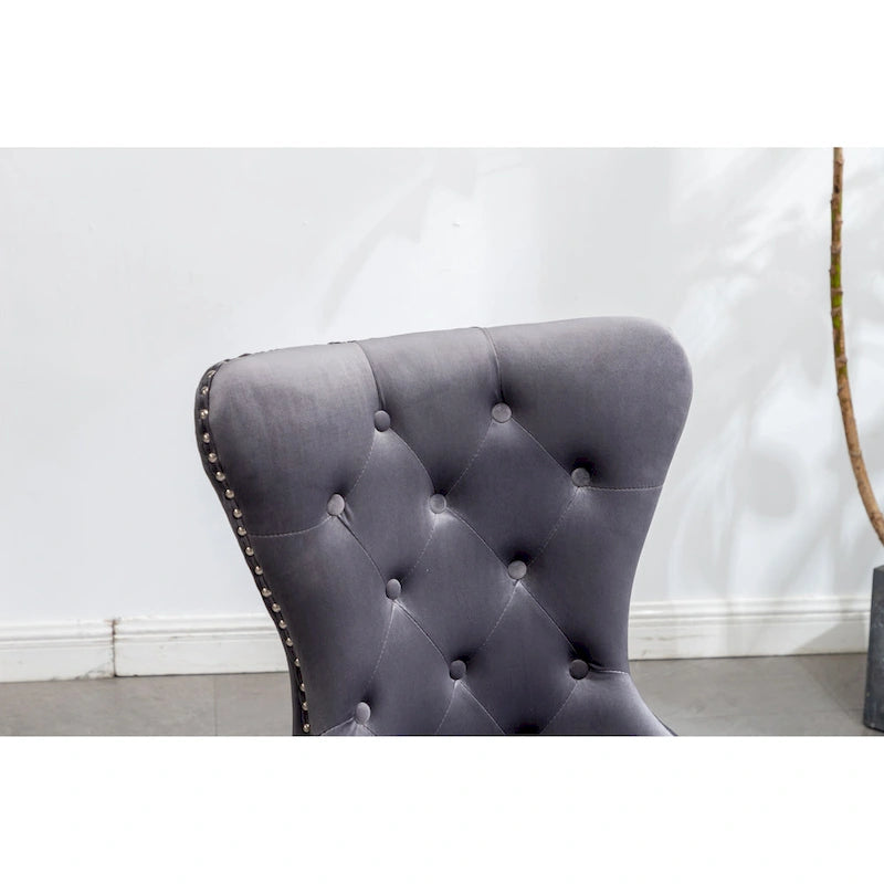 Fauteuil Montura en velours capitonné de Roundhill Furniture (lot de 2)