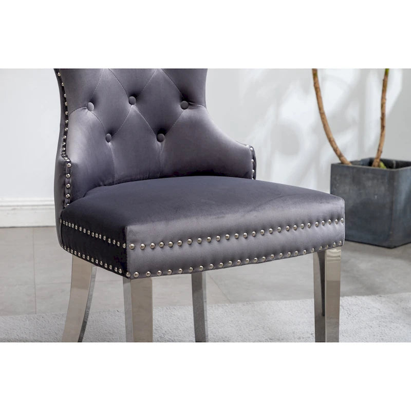 Fauteuil Montura en velours capitonné de Roundhill Furniture (lot de 2)