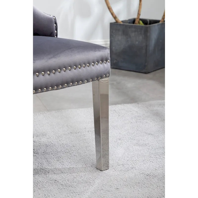 Fauteuil Montura en velours capitonné de Roundhill Furniture (lot de 2)