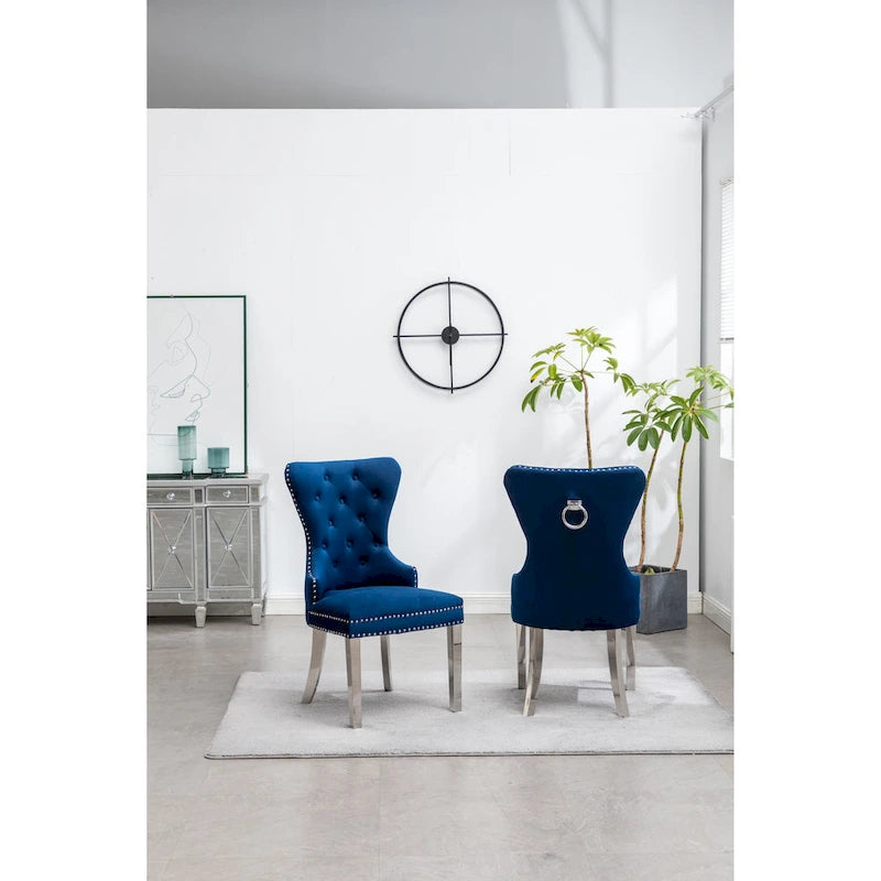 Fauteuil Montura en velours capitonné de Roundhill Furniture (lot de 2)