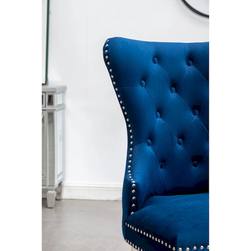 Fauteuil Montura en velours capitonné de Roundhill Furniture (lot de 2)