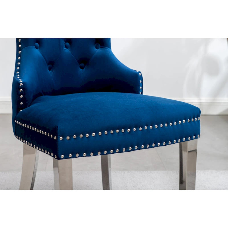 Fauteuil Montura en velours capitonné de Roundhill Furniture (lot de 2)