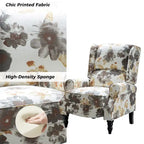 Ensemble de 2 fauteuils inclinables manuels Olympus à oreilles, capitonnés, avec pieds en bois massif, par HULALA HOME