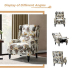 Ensemble de 2 fauteuils inclinables manuels Olympus à oreilles, capitonnés, avec pieds en bois massif, par HULALA HOME