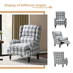 Ensemble de 2 fauteuils inclinables manuels Olympus à oreilles, capitonnés, avec pieds en bois massif, par HULALA HOME