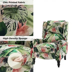 Ensemble de 2 fauteuils inclinables manuels Olympus à oreilles, capitonnés, avec pieds en bois massif, par HULALA HOME