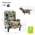 Ensemble de 2 fauteuils inclinables manuels Olympus à oreilles, capitonnés, avec pieds en bois massif, par HULALA HOME