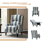 Ensemble de 2 fauteuils inclinables manuels Olympus à oreilles, capitonnés, avec pieds en bois massif, par HULALA HOME