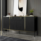 Buffet de cuisine Timechee à 4 portes et 2 tiroirs supérieurs, meuble de rangement d'appoint