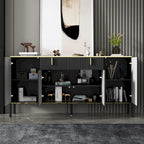 Buffet de cuisine Timechee à 4 portes et 2 tiroirs supérieurs, meuble de rangement d'appoint