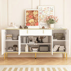 Buffet de cuisine Timechee à 4 portes et 2 tiroirs supérieurs, meuble de rangement d'appoint