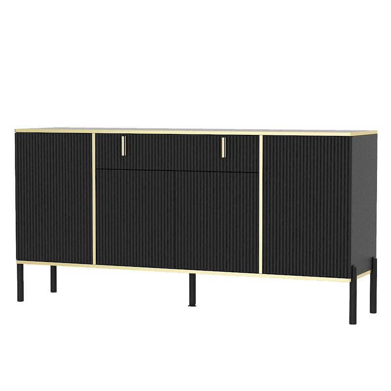 Buffet de cuisine Timechee à 4 portes et 2 tiroirs supérieurs, meuble de rangement d'appoint