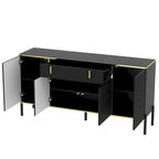 Buffet de cuisine Timechee à 4 portes et 2 tiroirs supérieurs, meuble de rangement d'appoint