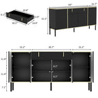 Buffet de cuisine Timechee à 4 portes et 2 tiroirs supérieurs, meuble de rangement d'appoint