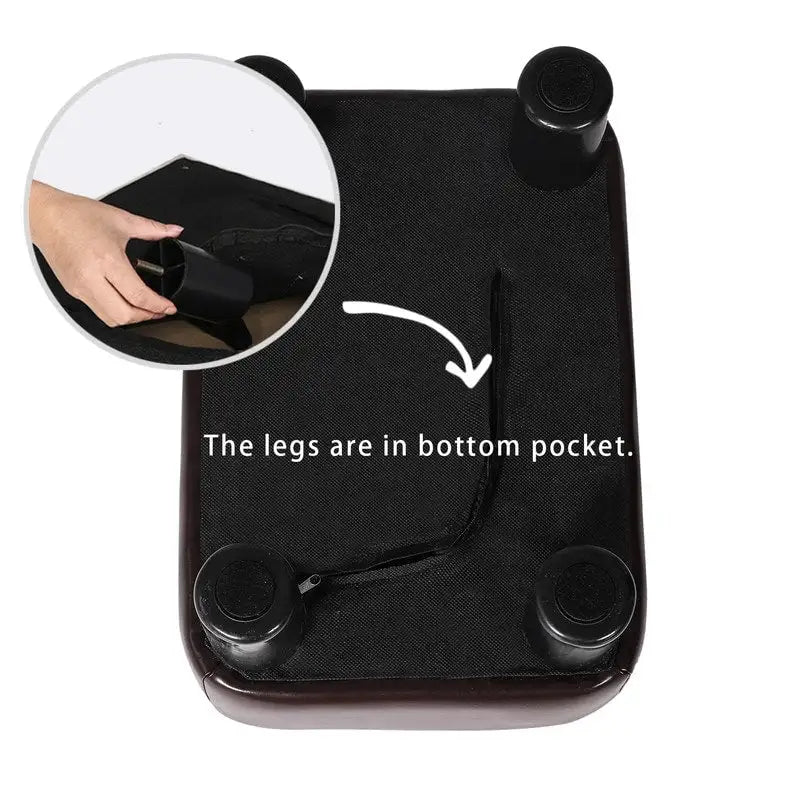 Repose-pieds rectangulaire Adeco petit modèle en cuir PU, ottoman moderne