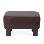 Repose-pieds rectangulaire Adeco petit modèle en cuir PU, ottoman moderne