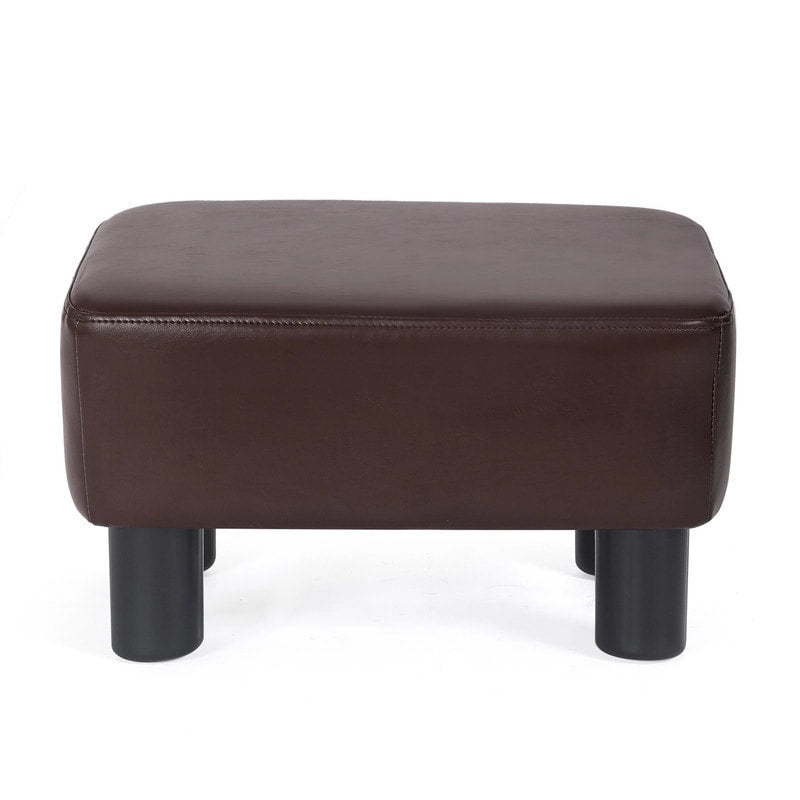 Repose-pieds rectangulaire Adeco petit modèle en cuir PU, ottoman moderne