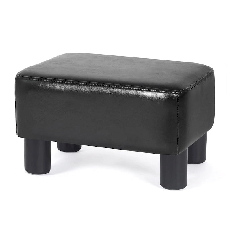 Repose-pieds rectangulaire Adeco petit modèle en cuir PU, ottoman moderne