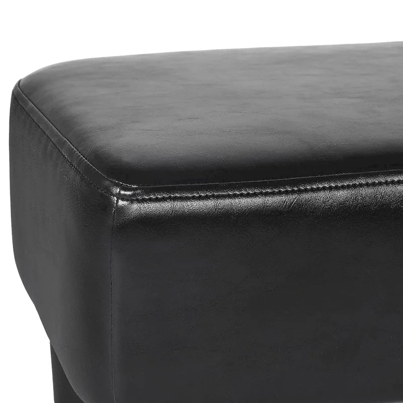 Repose-pieds rectangulaire Adeco petit modèle en cuir PU, ottoman moderne
