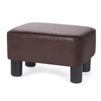 Repose-pieds rectangulaire Adeco petit modèle en cuir PU, ottoman moderne