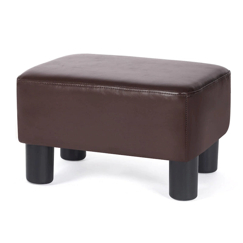 Repose-pieds rectangulaire Adeco petit modèle en cuir PU, ottoman moderne