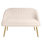 Tufted Contemporary Loveseat Sofa Chair With Gold Metal Legs Two-Seat Sofa for Living Room Bedroom