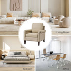 Fauteuil Kunz transitionnel en cuir véritable avec coussin amovible et garnitures cloutées, ensemble de 2 par HULALA HOME