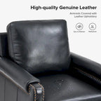 Fauteuil Kunz transitionnel en cuir véritable avec coussin amovible et garnitures cloutées, ensemble de 2 par HULALA HOME