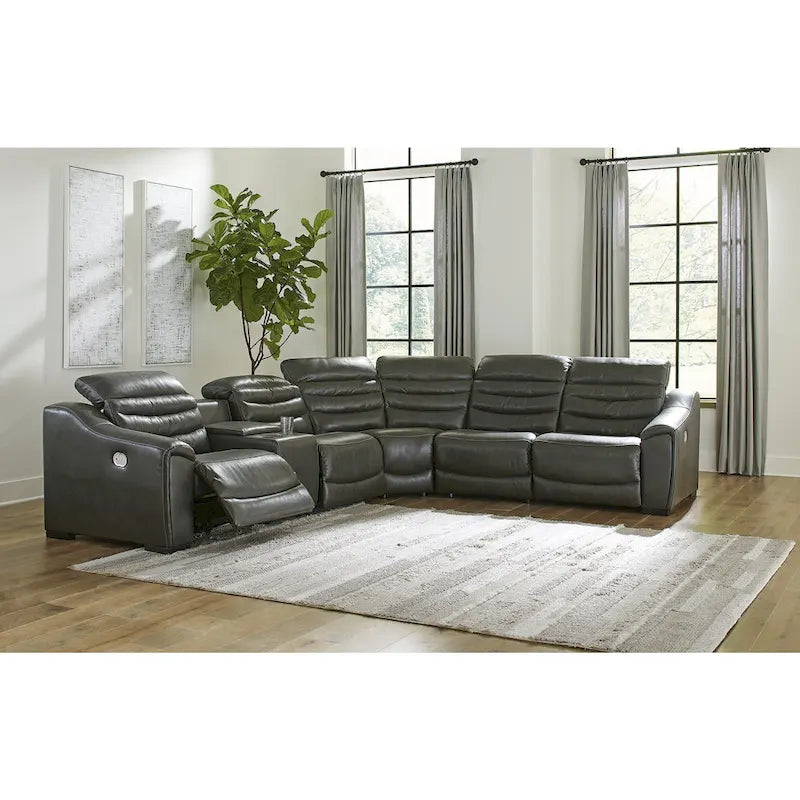 Signature Design by Ashley Center Line 6-Piece Power Reclining Sectional - 138.25W x 120.5D x 35H