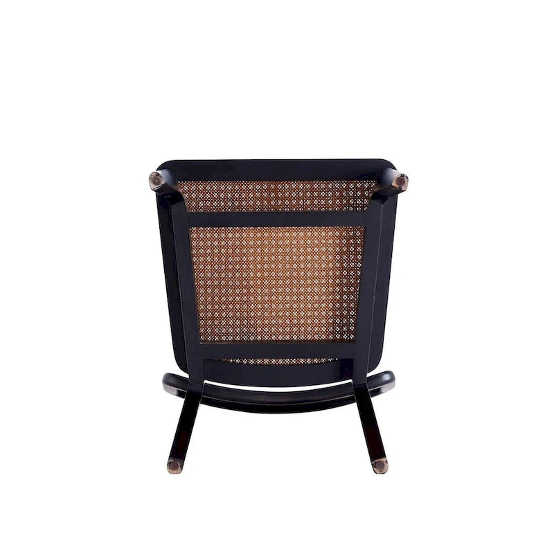 Chaise de salle à manger Manhattan Comfort Giverny en rotin noir et naturel - Lot de 2