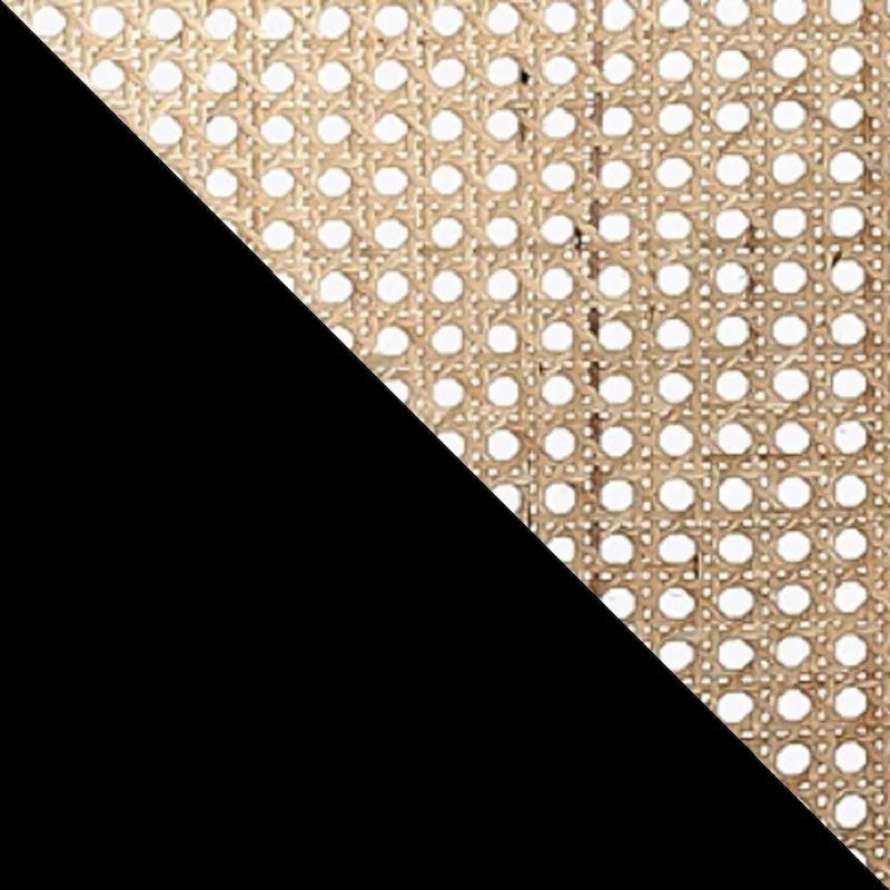 Chaise de salle à manger Manhattan Comfort Giverny en rotin noir et naturel - Lot de 2