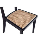 Chaise de salle à manger Manhattan Comfort Giverny en rotin noir et naturel - Lot de 2