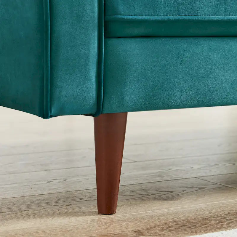 Canapé Kerry en velours capitonné, style moderne et confortable du milieu du siècle