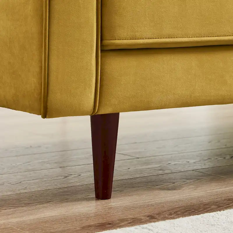 Canapé Kerry en velours capitonné, style moderne et confortable du milieu du siècle