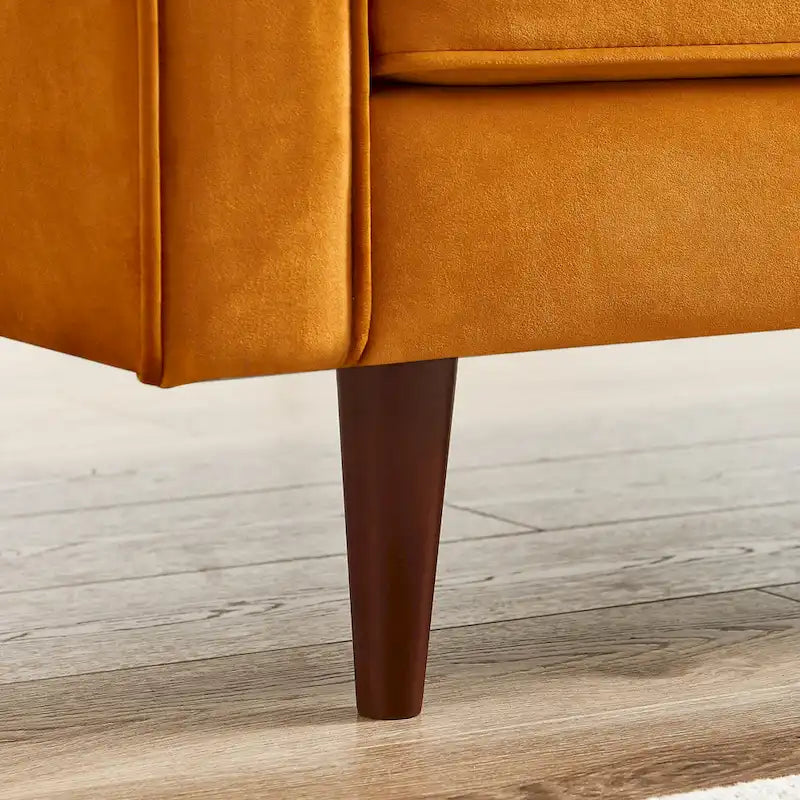 Canapé Kerry en velours capitonné, style moderne et confortable du milieu du siècle