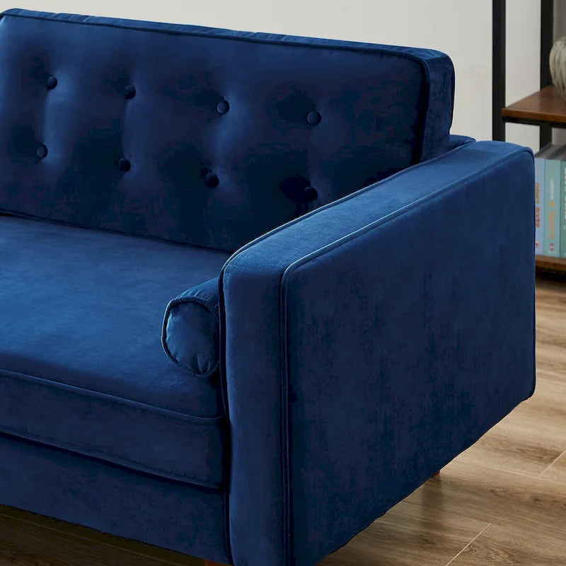 Canapé Kerry en velours capitonné, style moderne et confortable du milieu du siècle