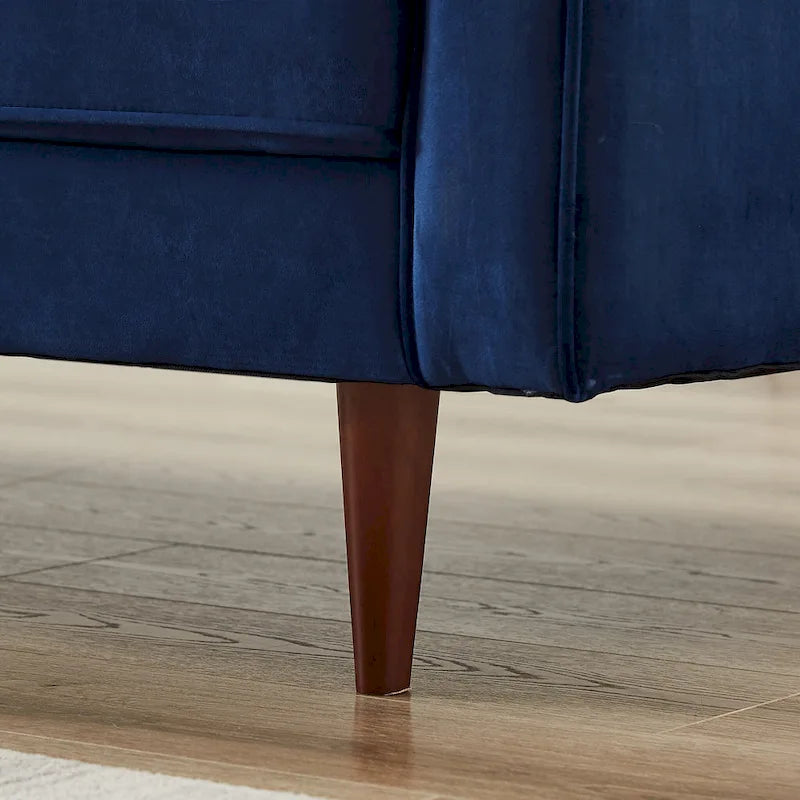 Canapé Kerry en velours capitonné, style moderne et confortable du milieu du siècle