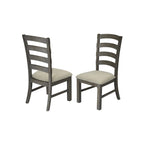 Ensemble de salle à manger à tréteaux 7 pièces de qualité supérieure, gris rustique ou noyer