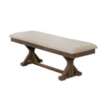 Ensemble de salle à manger à tréteaux 7 pièces de qualité supérieure, gris rustique ou noyer