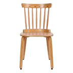 Chaises de salle à manger Windsor à dossier à fuseaux en bois massif, ensemble de 2 - 17,44 (L) x 19,7 (P) x 33,1 (H)
