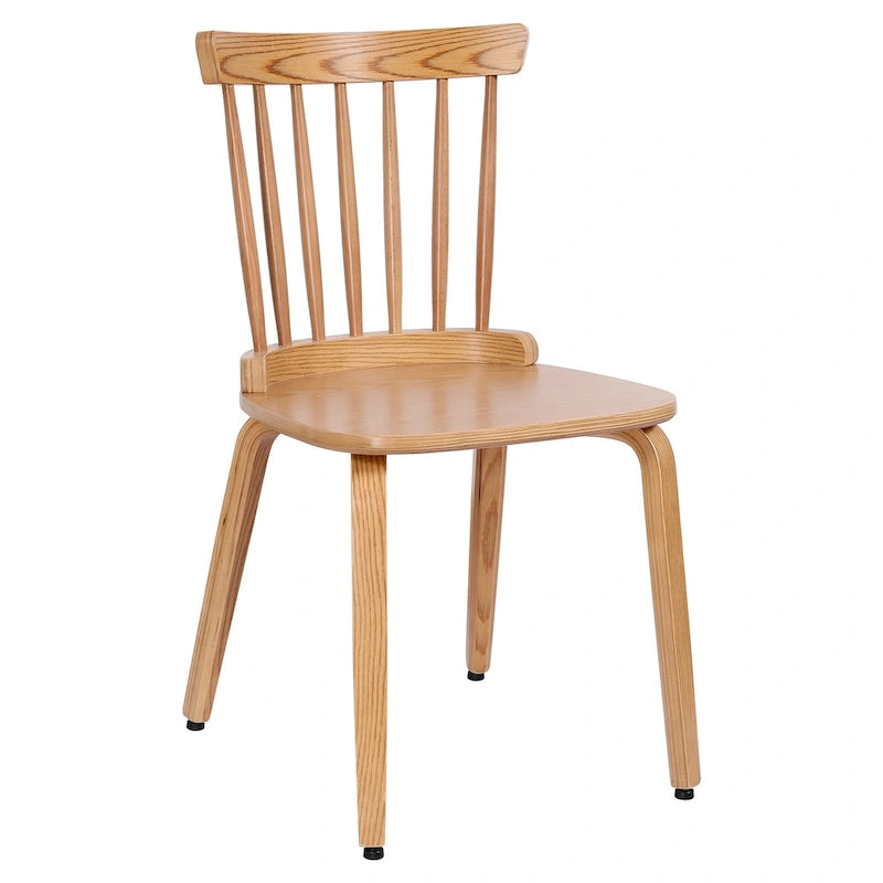 Chaises de salle à manger Windsor à dossier à fuseaux en bois massif, ensemble de 2 - 17,44 (L) x 19,7 (P) x 33,1 (H)