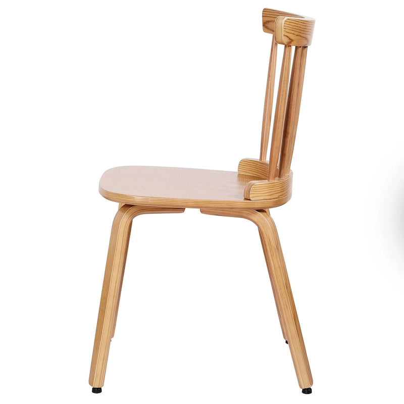 Chaises de salle à manger Windsor à dossier à fuseaux en bois massif, ensemble de 2 - 17,44 (L) x 19,7 (P) x 33,1 (H)