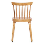 Chaises de salle à manger Windsor à dossier à fuseaux en bois massif, ensemble de 2 - 17,44 (L) x 19,7 (P) x 33,1 (H)