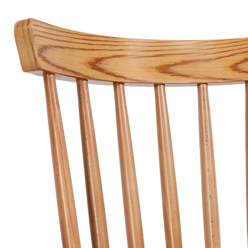 Chaises de salle à manger Windsor à dossier à fuseaux en bois massif, ensemble de 2 - 17,44 (L) x 19,7 (P) x 33,1 (H)