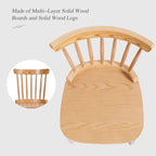 Chaises de salle à manger Windsor à dossier à fuseaux en bois massif, ensemble de 2 - 17,44 (L) x 19,7 (P) x 33,1 (H)