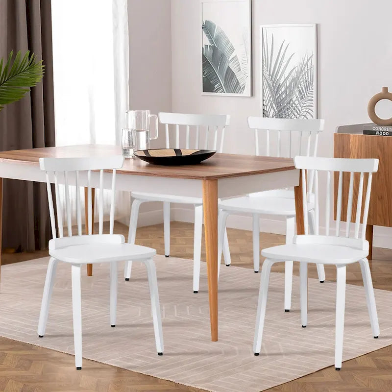 Chaises de salle à manger Windsor à dossier à fuseaux en bois massif, ensemble de 2 - 17,44 (L) x 19,7 (P) x 33,1 (H)