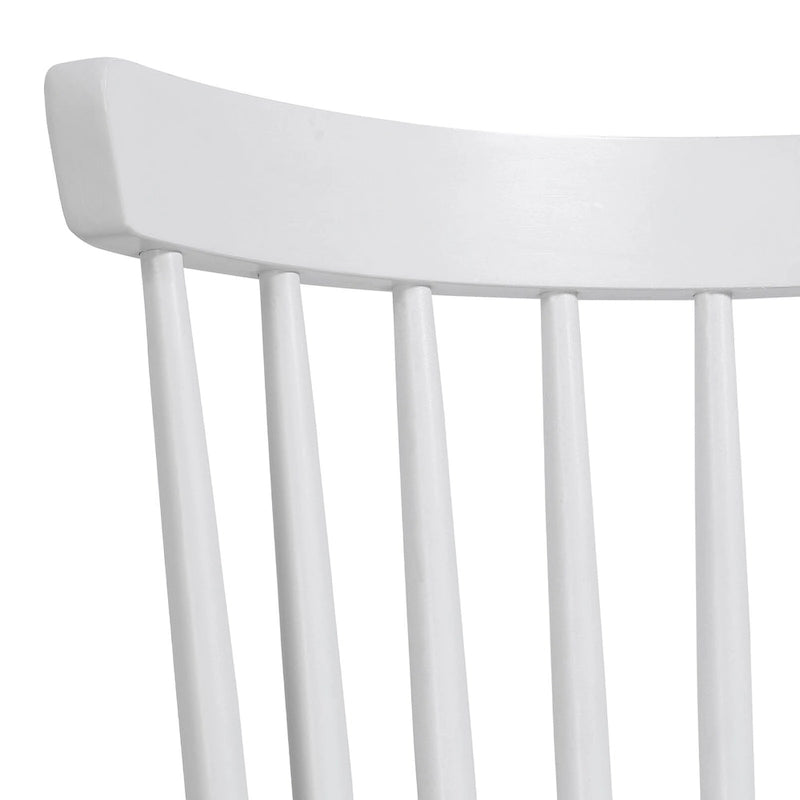 Chaises de salle à manger Windsor à dossier à fuseaux en bois massif, ensemble de 2 - 17,44 (L) x 19,7 (P) x 33,1 (H)