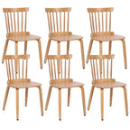 Chaises de salle à manger Windsor à dossier à fuseaux en bois massif, ensemble de 2 - 17,44 (L) x 19,7 (P) x 33,1 (H)